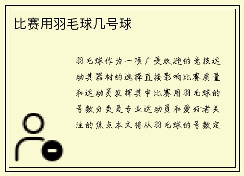 比赛用羽毛球几号球